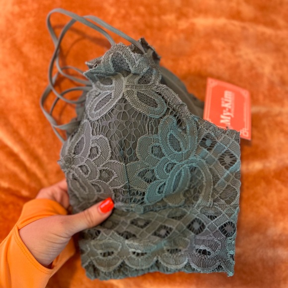 Light Teal Crochet Bralette - Picture 3 of 4